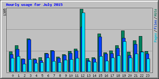 Hourly usage for July 2015
